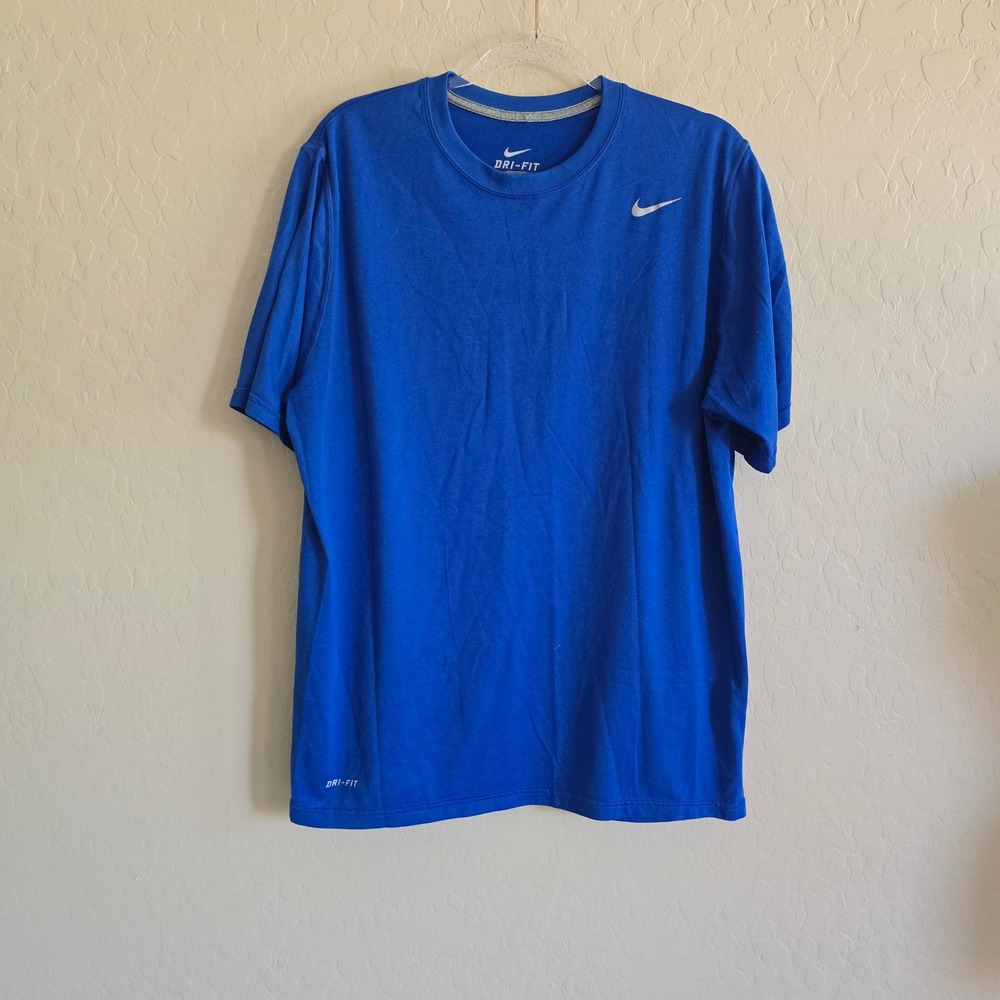 Nike Men's Dri-fit Blue T-shirt Size XL Athletic Activewear Workout Gym Casual